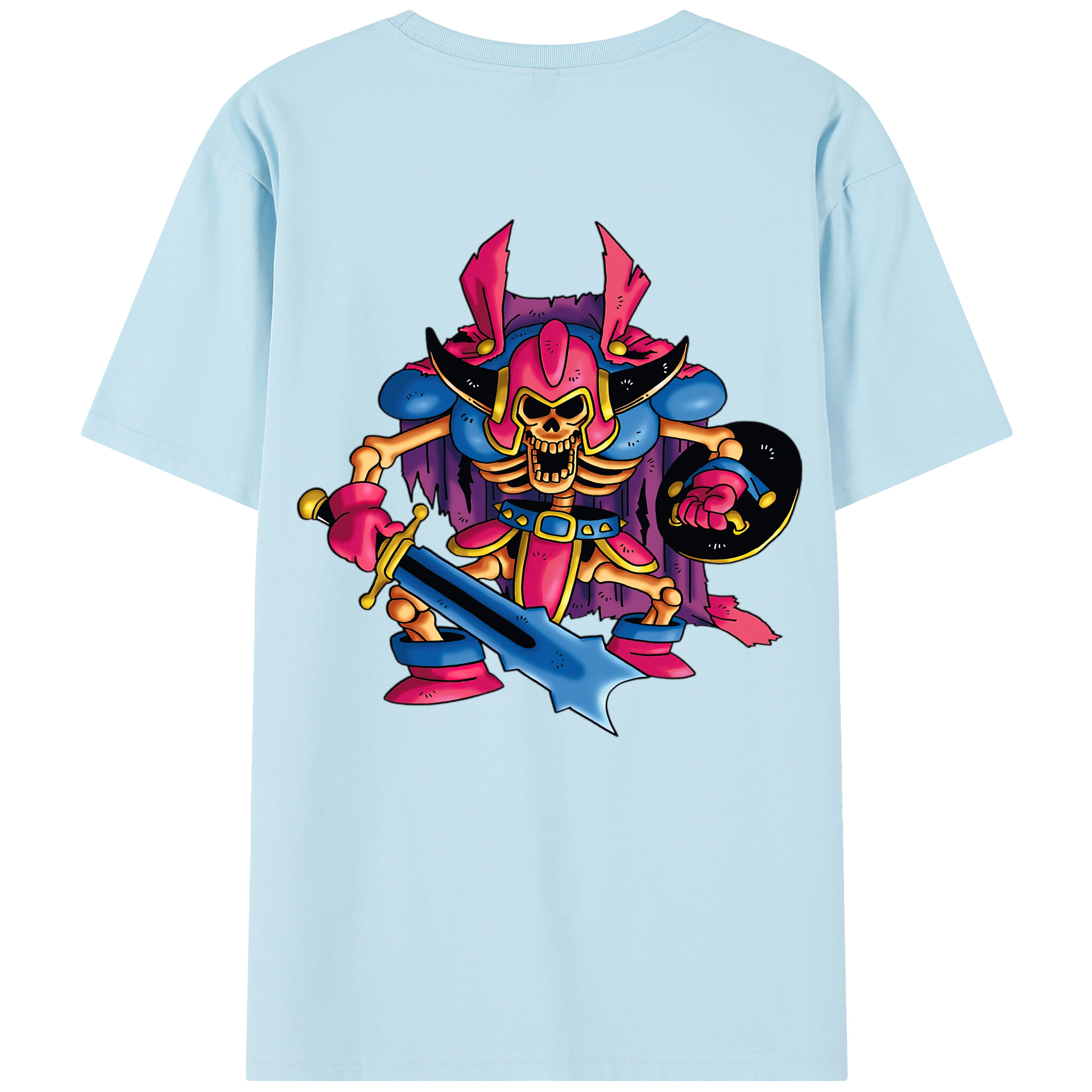（画像用） ドラゴンクエスト Doragon Kuesuto Dragon Quest 綿100％半袖Tシャツ（背面プリント）